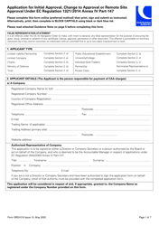Form SRG1019 Application for Initial Approval, Change to Approval or Remote Site Approval Under Ec Regulation 1321/2014 Annex IV Part-147 - United Kingdom