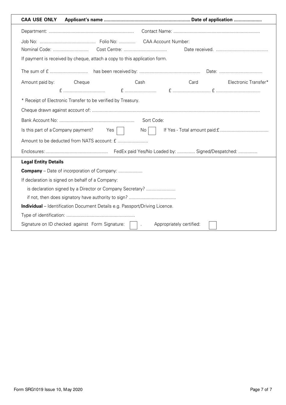 Form SRG1019 Application for Initial Approval, Change to Approval or Remote Site Approval Under Ec Regulation 1321 / 2014 Annex IV Part-147 - United Kingdom, Page 7