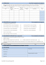 Form SRG1102 Application to Renew a UK Private/Professional Flight Crew Licence - United Kingdom, Page 2