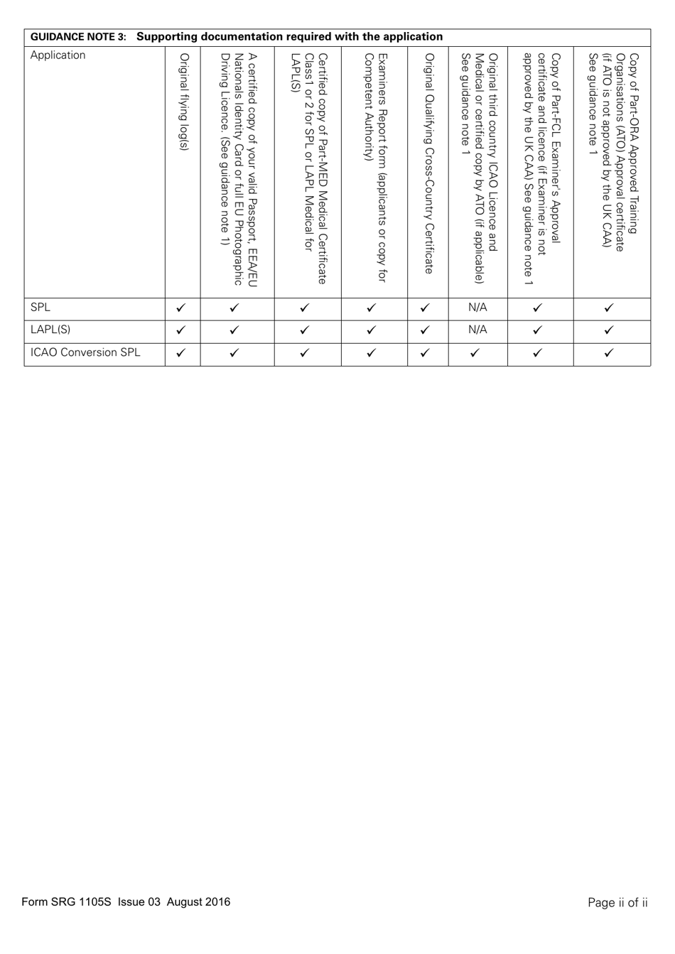 Form SRG1105S Sailplane - Application for Part-Fcl Sailplane Pilot Licence and Light Aircraft Pilot Licence - United Kingdom, Page 11