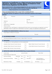 Document preview: Form SRG1140 Application for Qualification as a Flight Instructor Course Instructor (Aeroplanes, Helicopters, Airships, Balloon and Sailplanes) Under Easa Aircrew Regulation Part-Fcl.905.fi(I) - United Kingdom