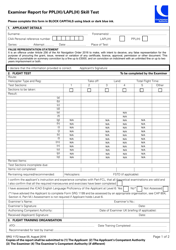 Form SRG1172 Examiner Report for Ppl(H)/Lapl(H) Skill Test - United Kingdom