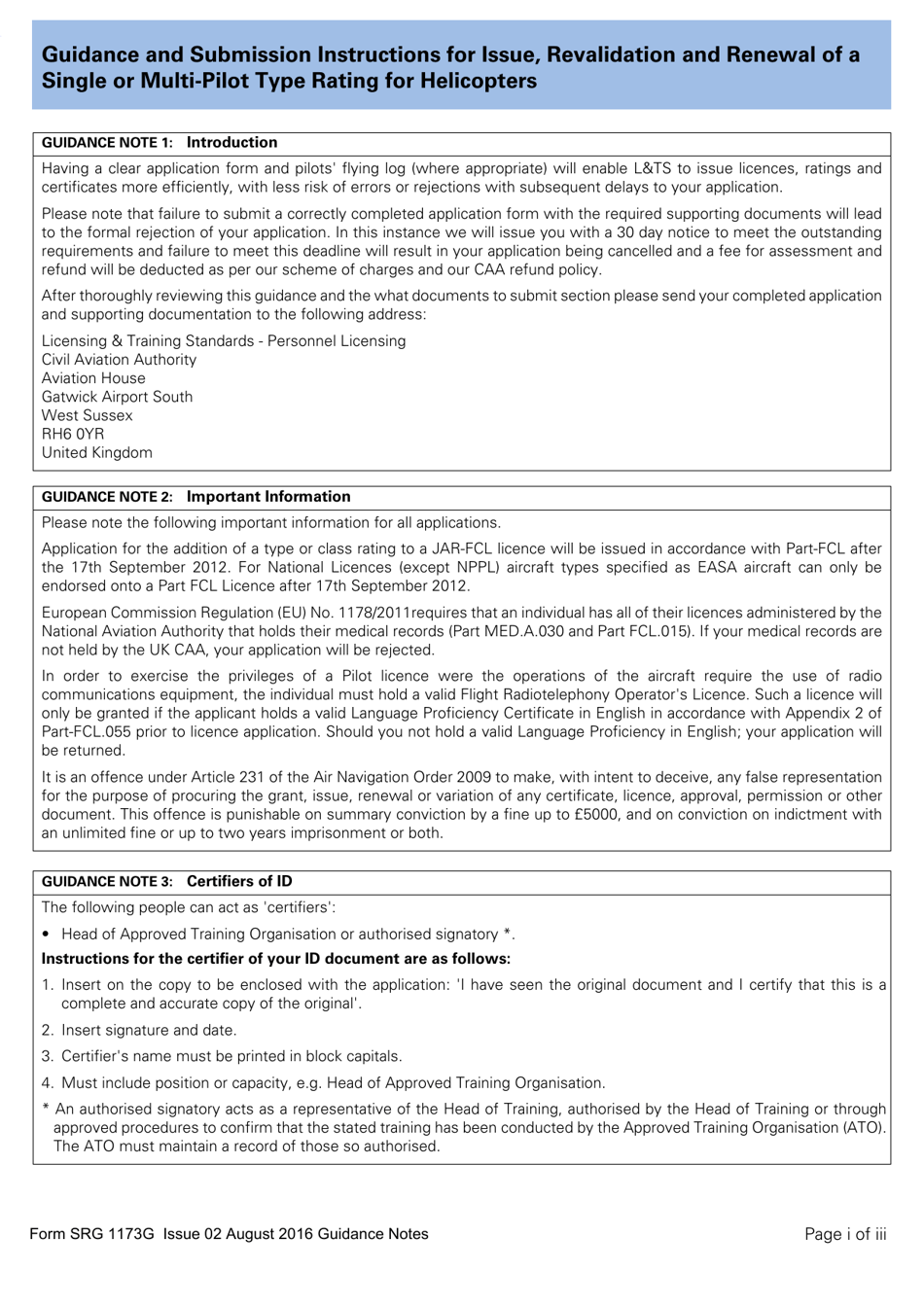 Form SRG1173 Helicopter - Application for the Issue / Revalidation / Renewal for a Single and Multi Pilot Type Rating - United Kingdom, Page 6
