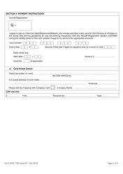 Form SRG1750 Application for Same Day Service - Aircraft Registration - United Kingdom, Page 2