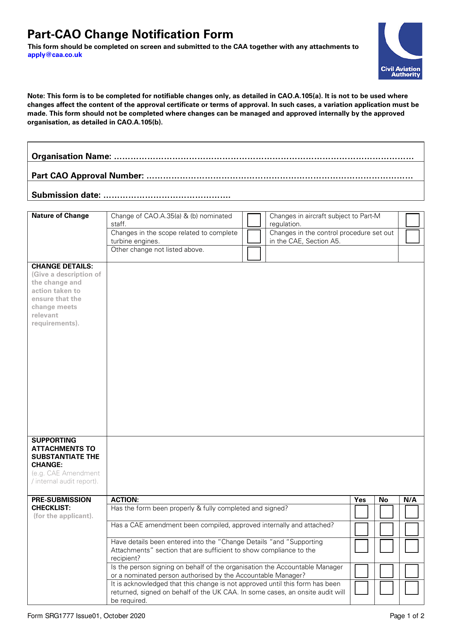 Form SRG1777  Printable Pdf