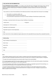Form SRG1764 Statement of Compliance and Recommendation for the Issue of an Export Certificate of Airworthiness - United Kingdom, Page 3