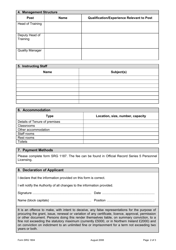 Form SRG1804 Approval of Cabin Crew Initial Training Organisation Application and Revalidation Form - United Kingdom, Page 2