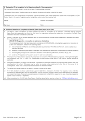 Form SRG1836 &quot;Part-Cc (Cabin Crew) Report to the UK Civil Aviation Authority&quot; - United Kingdom, Page 2