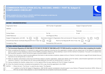 Document preview: Form SRG1725 Commission Regulation (Ec) No. 2042/2003, Annex 1 Part M, Subpart G Compliance Checklist - United Kingdom
