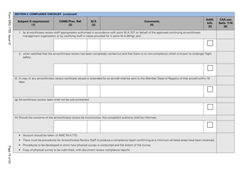 Form SRG1725 Commission Regulation (Ec) No. 2042/2003, Annex 1 Part M, Subpart G Compliance Checklist - United Kingdom, Page 15