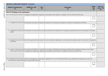 Form SRG1725 Commission Regulation (Ec) No. 2042/2003, Annex 1 Part M, Subpart G Compliance Checklist - United Kingdom, Page 16