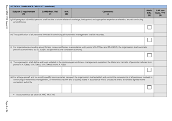 Form SRG1725 Commission Regulation (Ec) No. 2042/2003, Annex 1 Part M, Subpart G Compliance Checklist - United Kingdom, Page 6