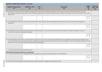 Form SRG1725 Commission Regulation (Ec) No. 2042/2003, Annex 1 Part M, Subpart G Compliance Checklist - United Kingdom, Page 8