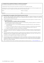 Form SRG1838 &quot;Part-Cc (Cabin Crew) Report to the UK Civil Aviation Authority&quot; - United Kingdom, Page 2