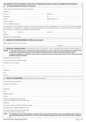 Form SRG2002A Application for an Aerodrome Licence - United Kingdom, Page 2