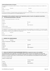 Form SRG2002B Application for an Aerodrome Certificate - United Kingdom, Page 2