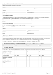 Form SRG2125 Application for the Approval of Examiner Standardisation Courses Under Easa Aircrew Regulation Part-Fcl.1015 - United Kingdom, Page 2