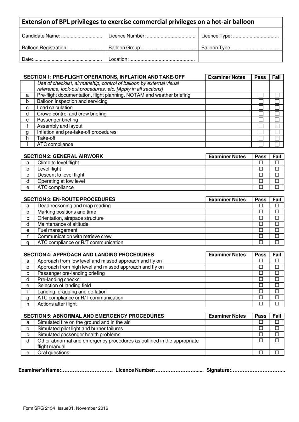 Form SRG2154 Examiner Report for Extension of Bpl to Commercial Privileges / Add Additional Balloon Group - United Kingdom, Page 2