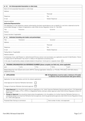 Form SRG2136 Application for Initial Approval or Change to Approval to Conduct Examiner Refresher Seminars Under Easa Aircrew Regulation Annex VII - Part-Ora - United Kingdom, Page 2