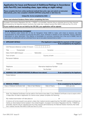 Form SRG2157 Application for Issue and Renewal of Additional Ratings in Accordance With Part-Fcl (Not Including Class, Type Rating or Night Rating) - United Kingdom