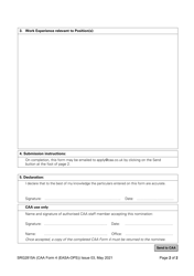 CAA Form 4 (EASA-OPS) (SRG2815A) Management Personnel - Air Operator Certification - United Kingdom, Page 2