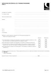 Form SRG2803 Dangerous Goods Training Approval Scheme Application for Approval of a Training Programme - United Kingdom, Page 2