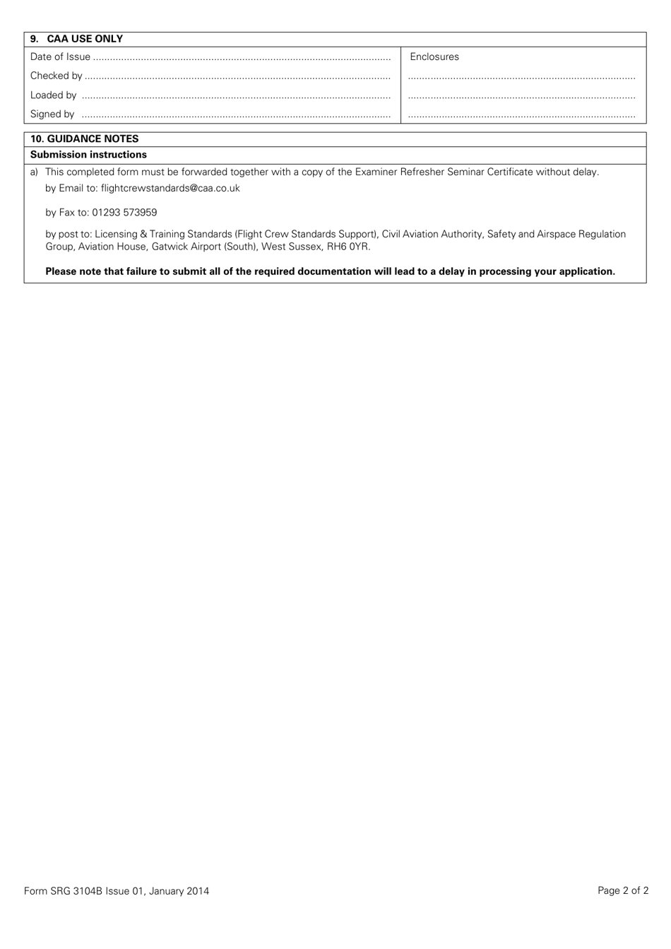 Form SRG3104B Declaration for Re-certification of a Sfe / Tre or a Cre (For 3rd Country Licence Holders Only) Certificate - United Kingdom, Page 2