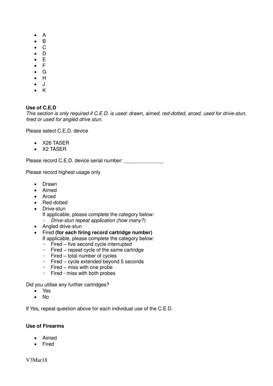 Use of Force Monitoring Form - United Kingdom, Page 7