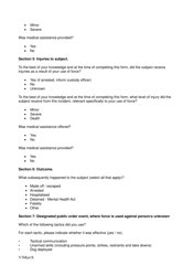 Use of Force Monitoring Form - United Kingdom, Page 9