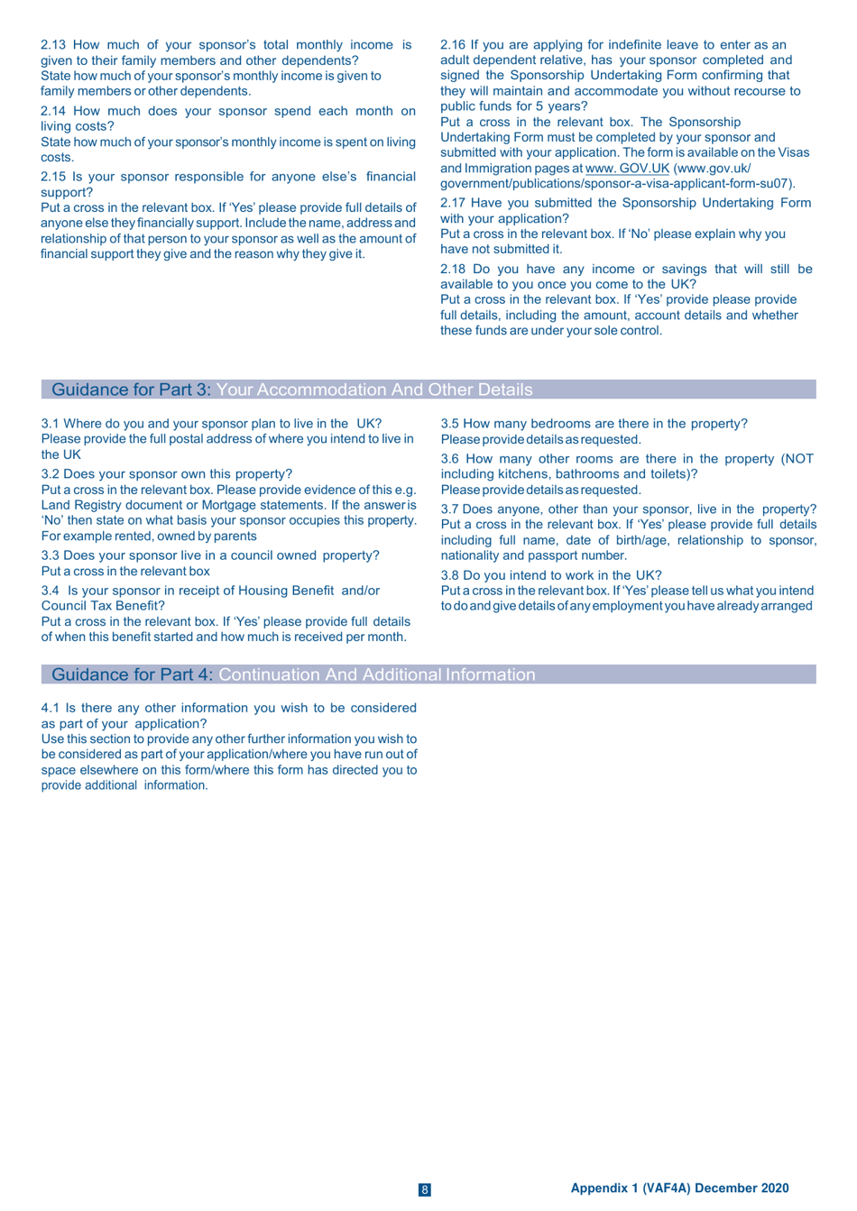 Form VAF4A Appendix 1 - Fill Out, Sign Online and Download Printable ...