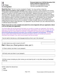 Document preview: Form VAF4A Family Settlement Application Form - United Kingdom