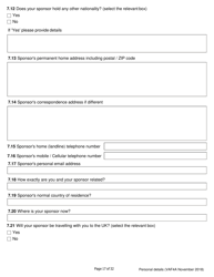 Form VAF4A Family Settlement Application Form - United Kingdom, Page 17