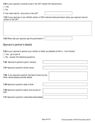 Form VAF4A Family Settlement Application Form - United Kingdom, Page 18