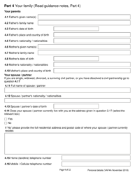Form VAF4A Family Settlement Application Form - United Kingdom, Page 4