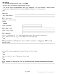 Form VAF4A Family Settlement Application Form - United Kingdom, Page 5