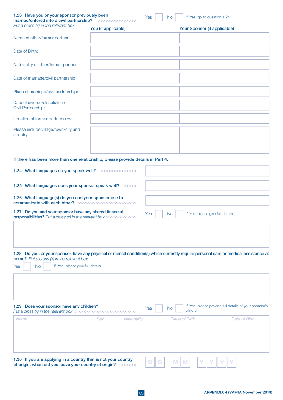 Form Vaf4a Appendix 4 Fill Out Sign Online And Download Printable Pdf United Kingdom 2471