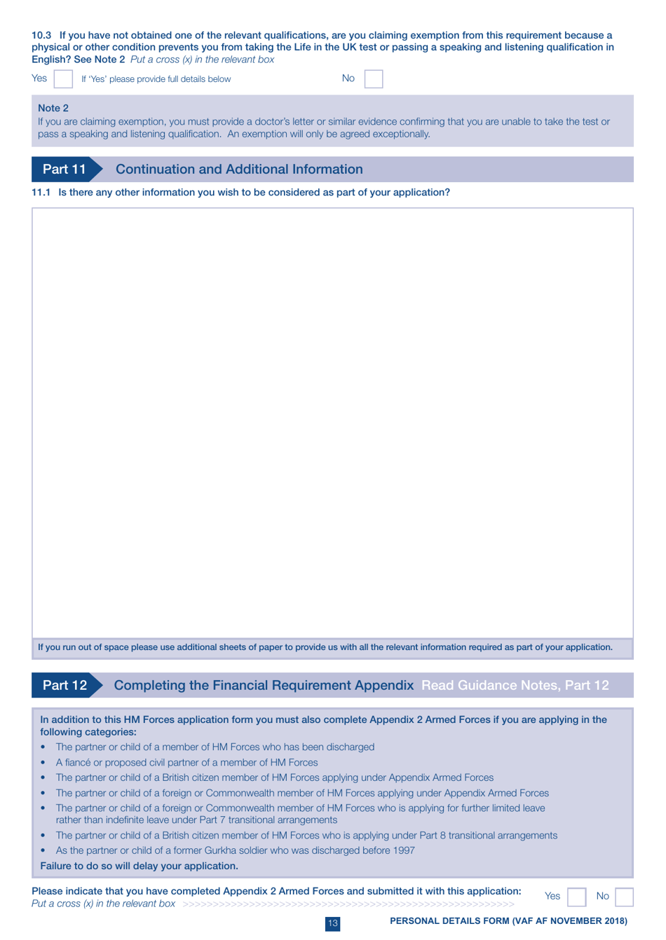 Form VAF AF HM Forces Application Form - United Kingdom, Page 13