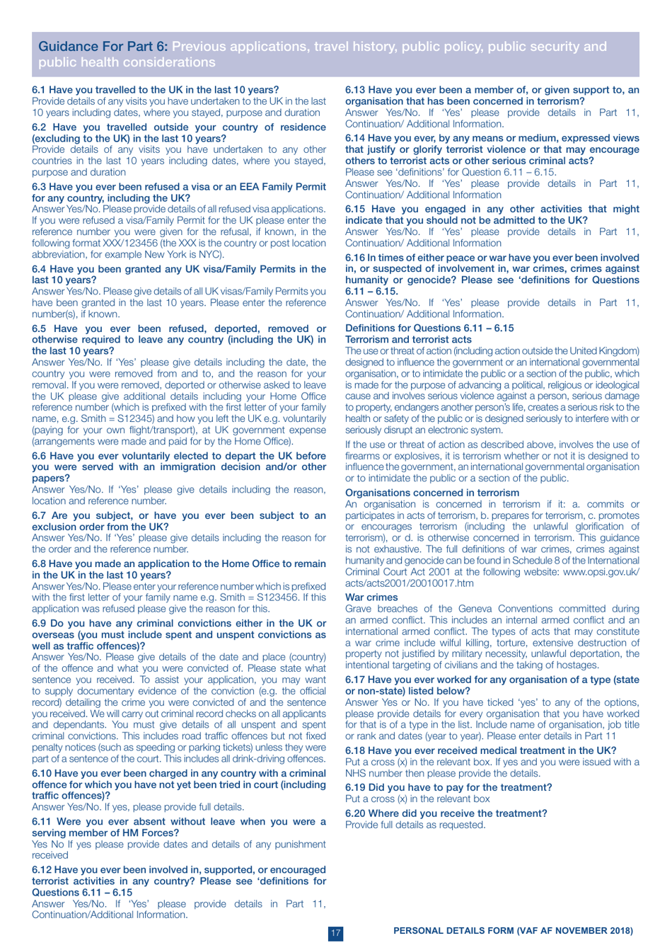 Form VAF AF HM Forces Application Form - United Kingdom, Page 17