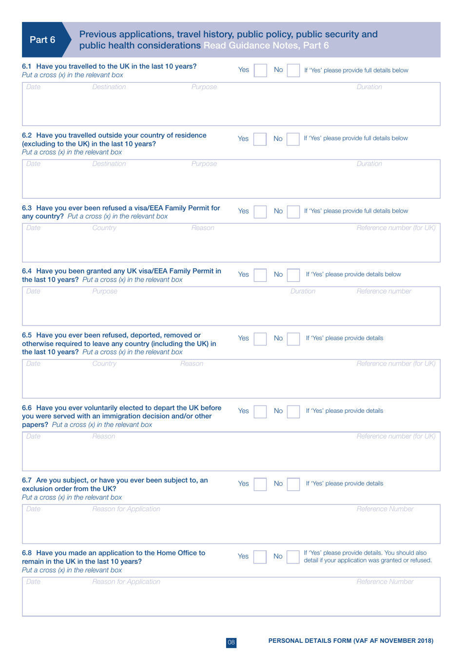 Form VAF AF HM Forces Application Form - United Kingdom, Page 8