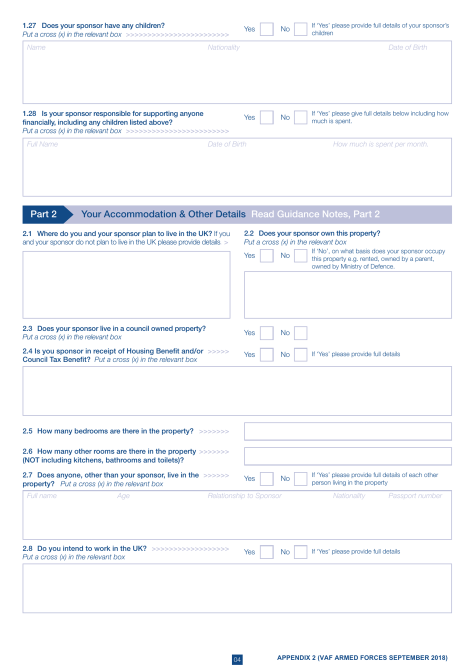 Form VAF AF Appendix 2 Financial Requirement Form - United Kingdom, Page 4