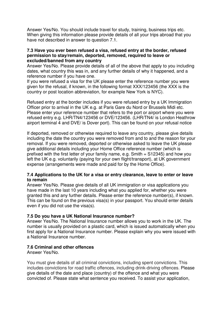 Instructions for Form VAF2 Apply for Entry Clearance for More Than 6 Months: Work, Study, Dependants and Right of Abode - United Kingdom, Page 10