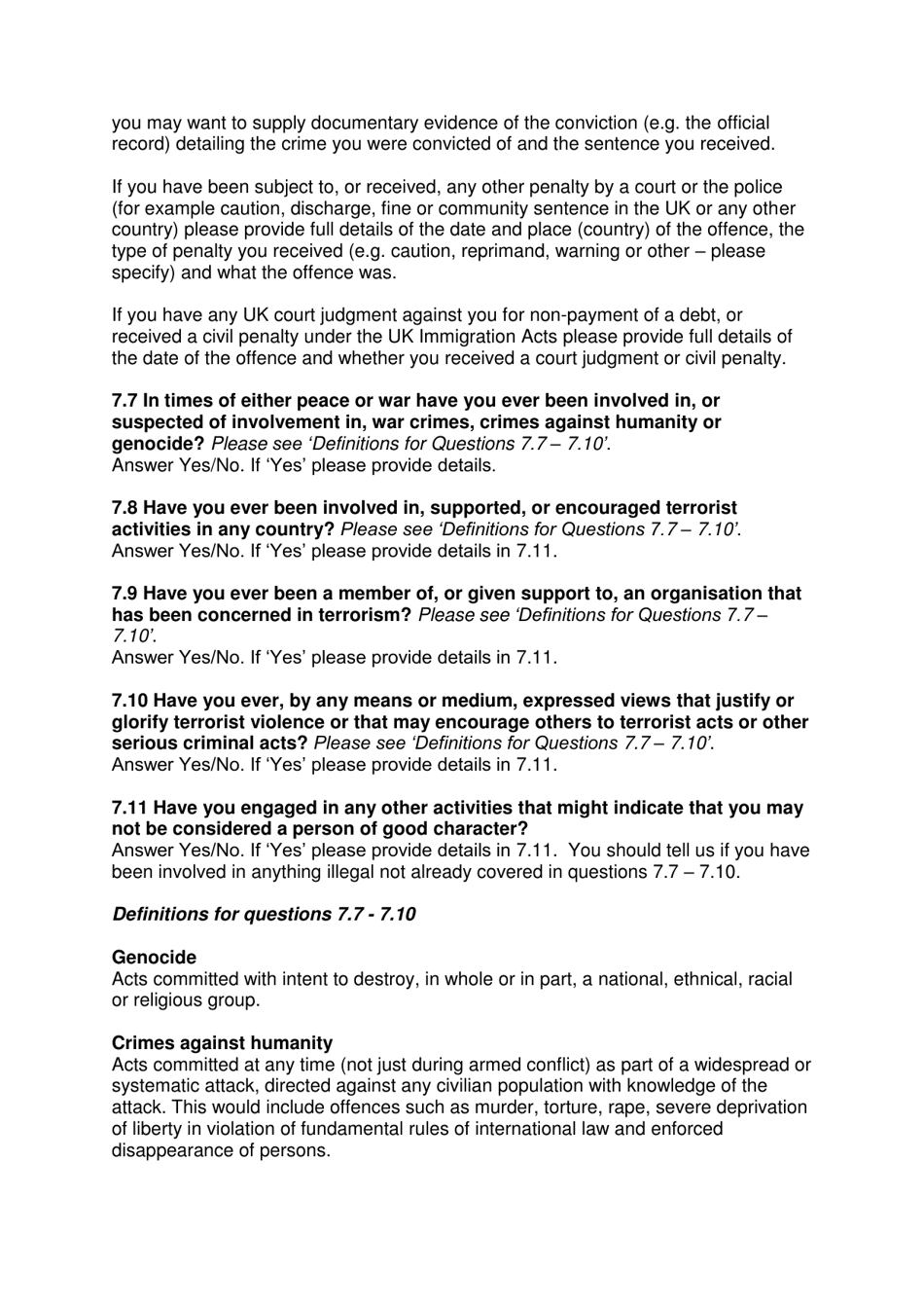 Instructions for Form VAF2 Apply for Entry Clearance for More Than 6 Months: Work, Study, Dependants and Right of Abode - United Kingdom, Page 11