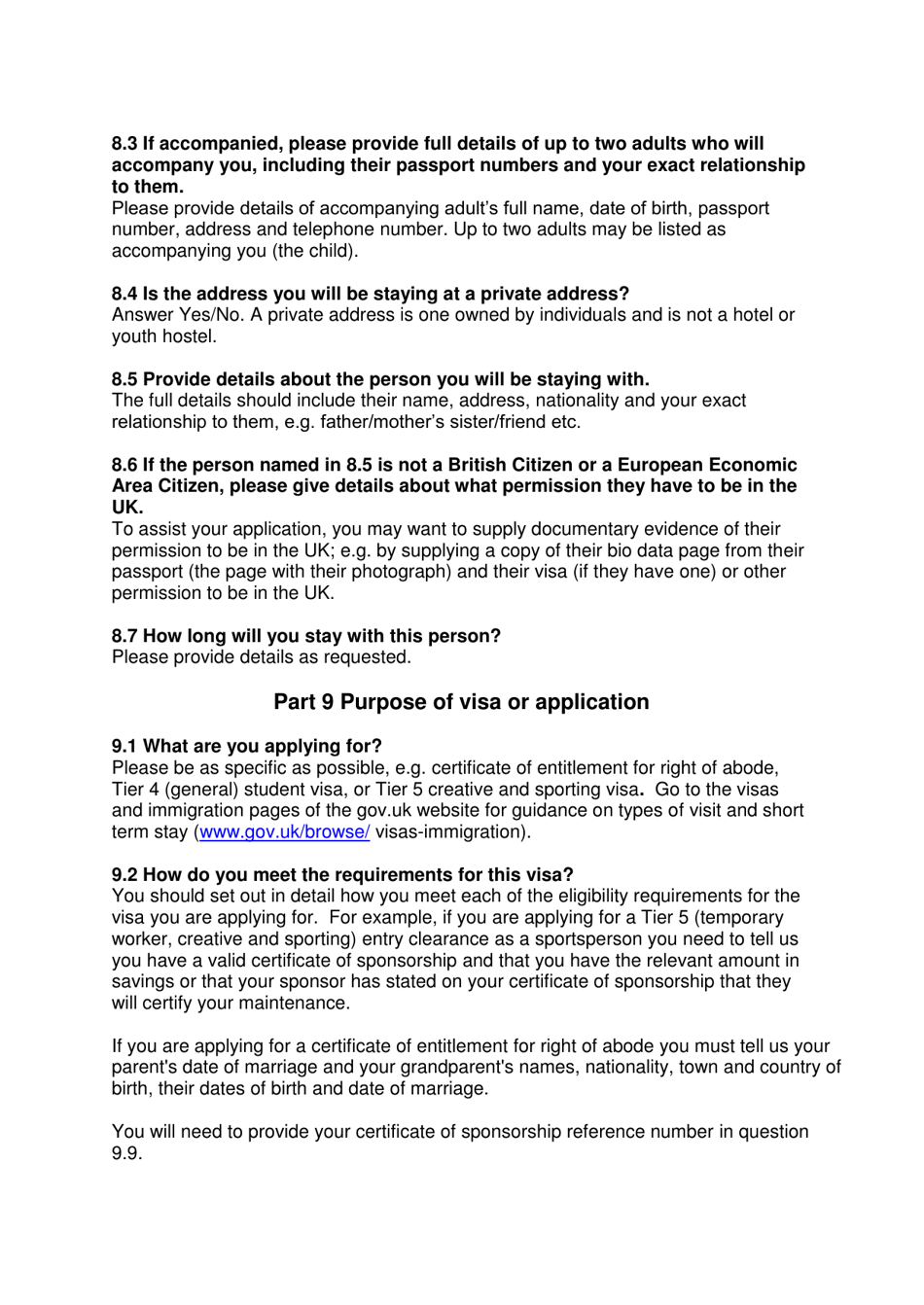 Instructions for Form VAF2 Apply for Entry Clearance for More Than 6 Months: Work, Study, Dependants and Right of Abode - United Kingdom, Page 13