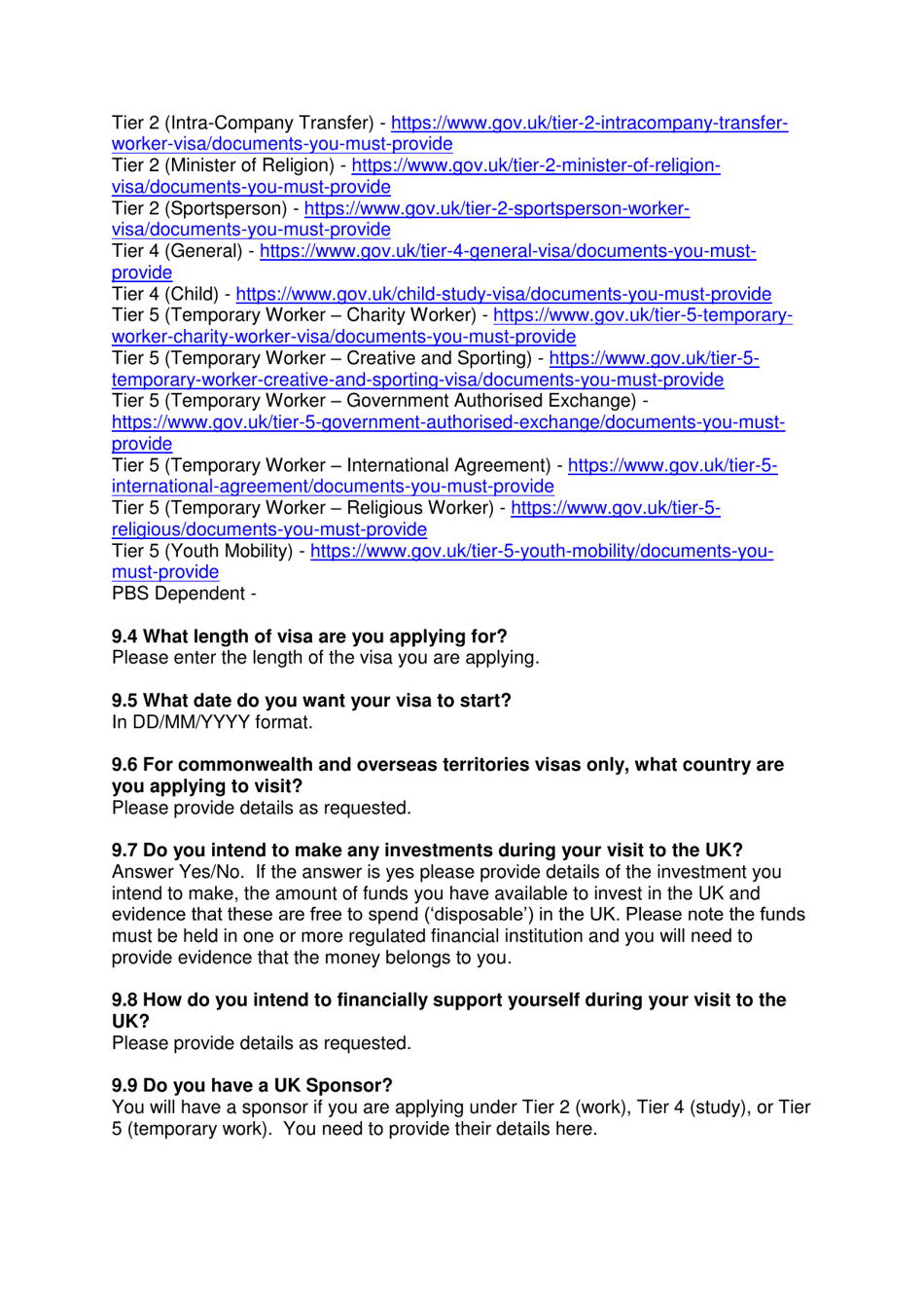 Instructions for Form VAF2 Apply for Entry Clearance for More Than 6 Months: Work, Study, Dependants and Right of Abode - United Kingdom, Page 15