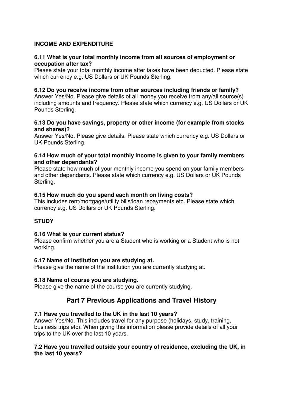 Instructions for Form VAF2 Apply for Entry Clearance for More Than 6 Months: Work, Study, Dependants and Right of Abode - United Kingdom, Page 9