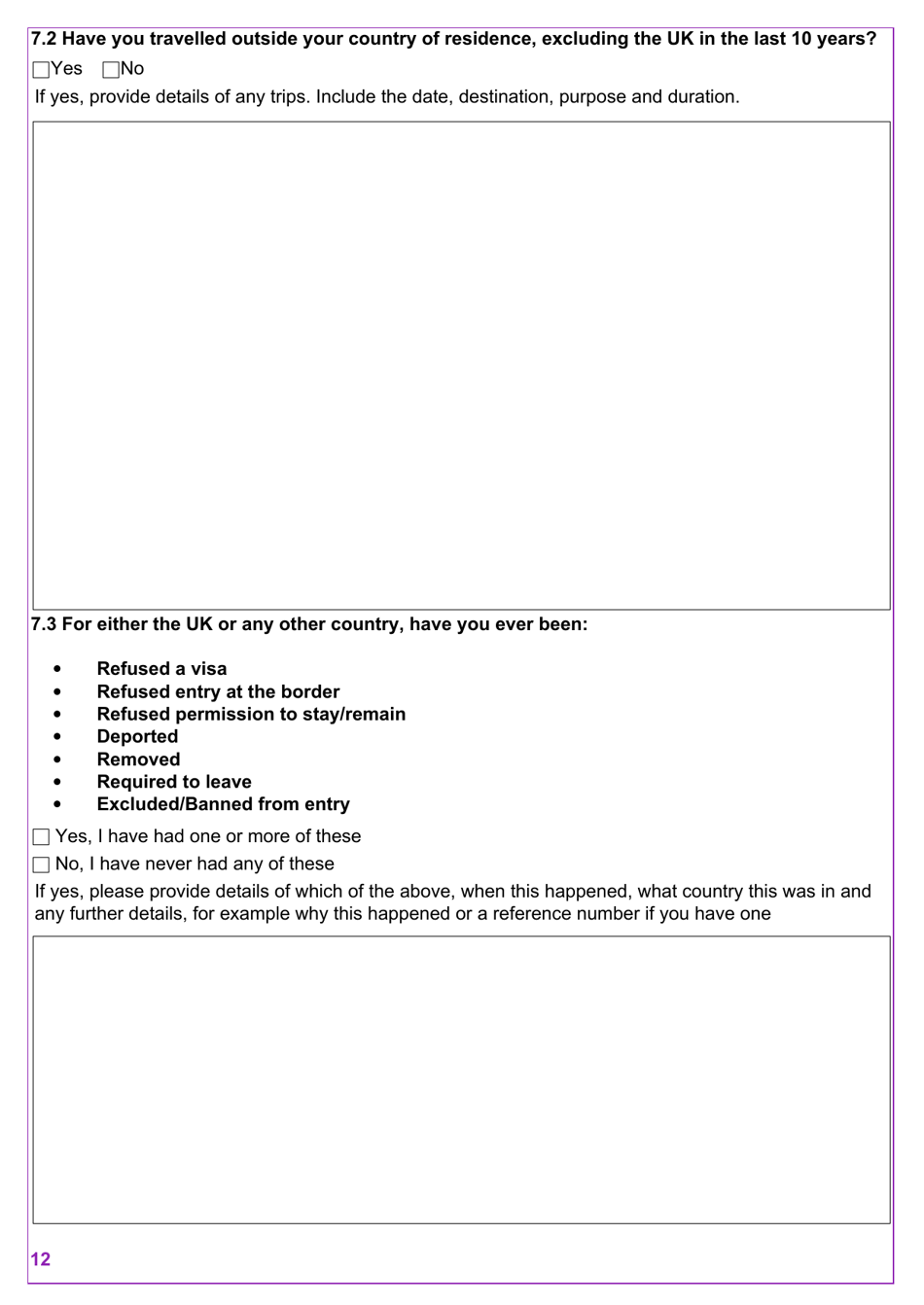Form VAF2 Apply for Entry Clearance for More Than 6 Months: Work, Study, Dependants and Right of Abode - United Kingdom, Page 12