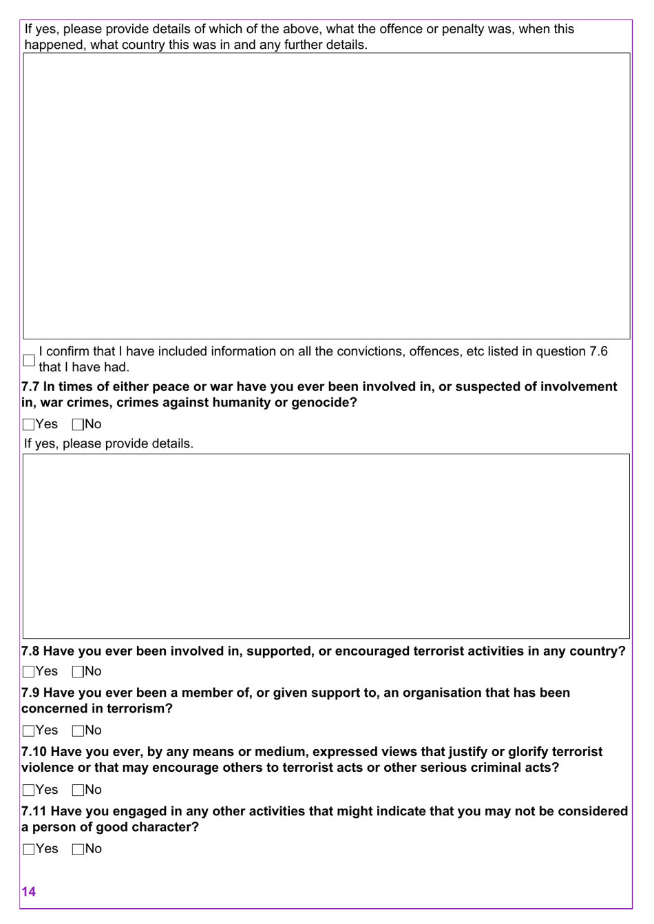Form VAF2 Apply for Entry Clearance for More Than 6 Months: Work, Study, Dependants and Right of Abode - United Kingdom, Page 14