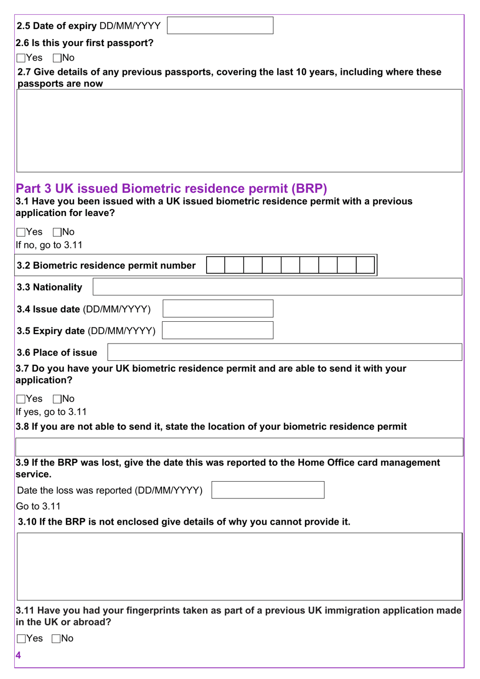 Form VAF2 Apply for Entry Clearance for More Than 6 Months: Work, Study, Dependants and Right of Abode - United Kingdom, Page 4