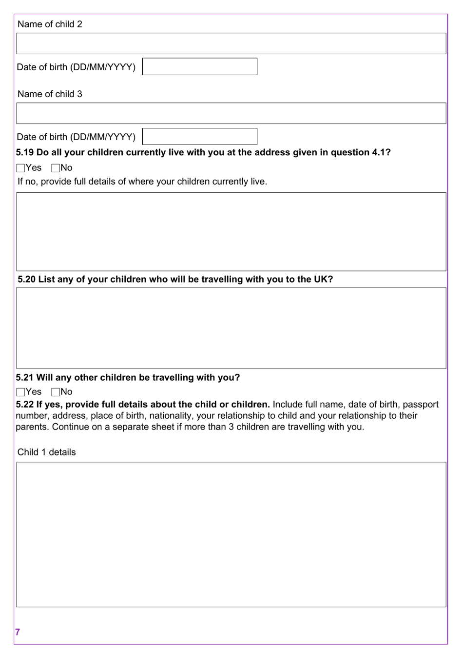 Form VAF2 Apply for Entry Clearance for More Than 6 Months: Work, Study, Dependants and Right of Abode - United Kingdom, Page 7