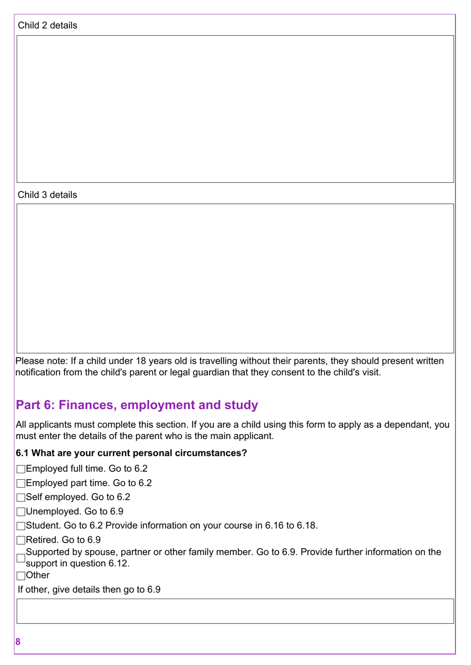 Form VAF2 Apply for Entry Clearance for More Than 6 Months: Work, Study, Dependants and Right of Abode - United Kingdom, Page 8